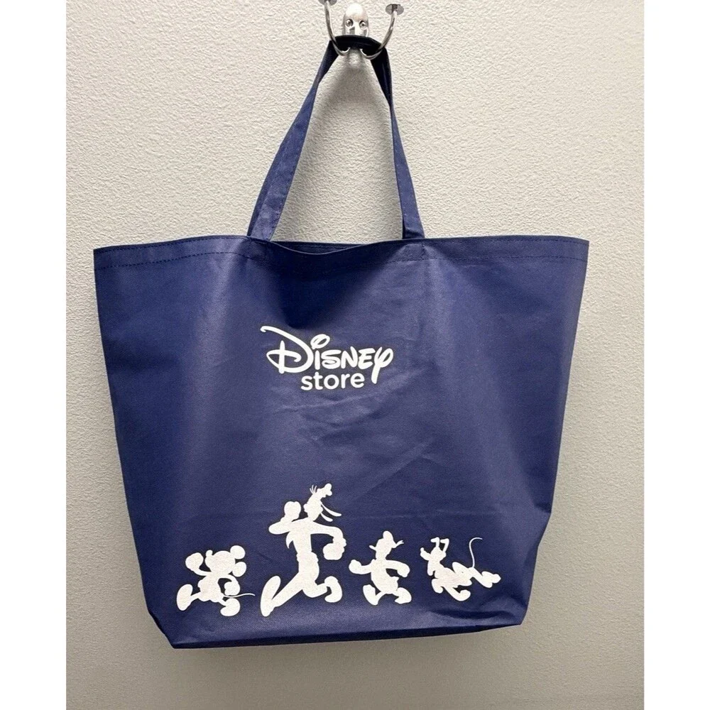 Disney Store Reusable Shopping Bag Tote Blue Classic Character Silhouettes